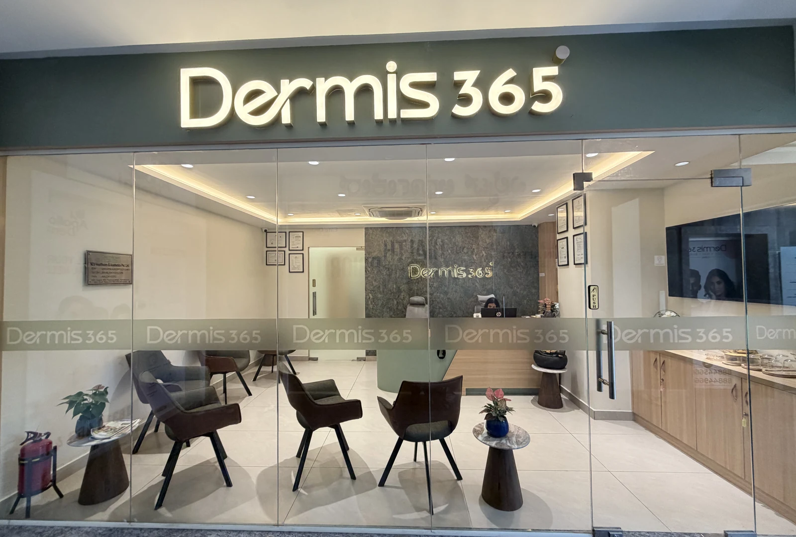 Dermis 365 Clinic Entrance Glass Foyer