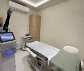 Sterile clinical room with Q-Switched laser system for pigmentation and carbon peel